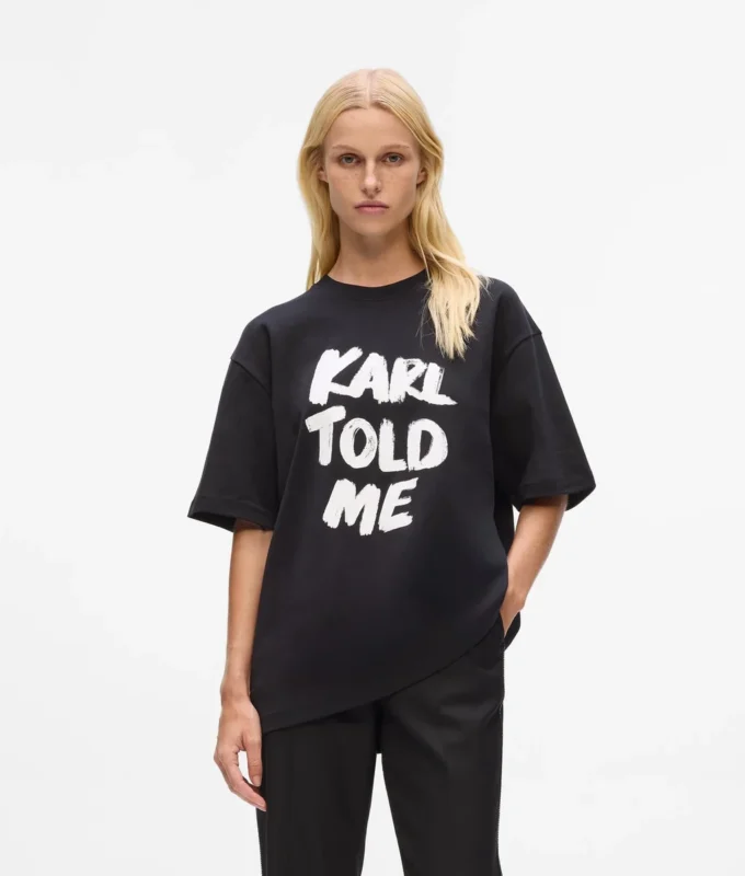 Αποκλειστικό χαλαρό T-shirt «Karl told me» Αποκλειστικό χαλαρό T-shirt «Karl told me»
