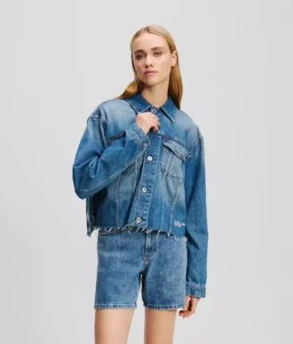 ΧΑΛΑΡΗ ΤΖΑΚΕΤΑ DENIM ΜΕ ΚΡΕΜΜΥΔΙΑ