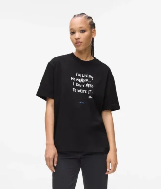 Χαλαρό T-shirt με φράση του Karl