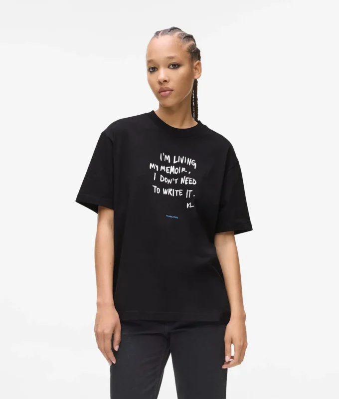 Χαλαρό T-shirt με φράση του Karl