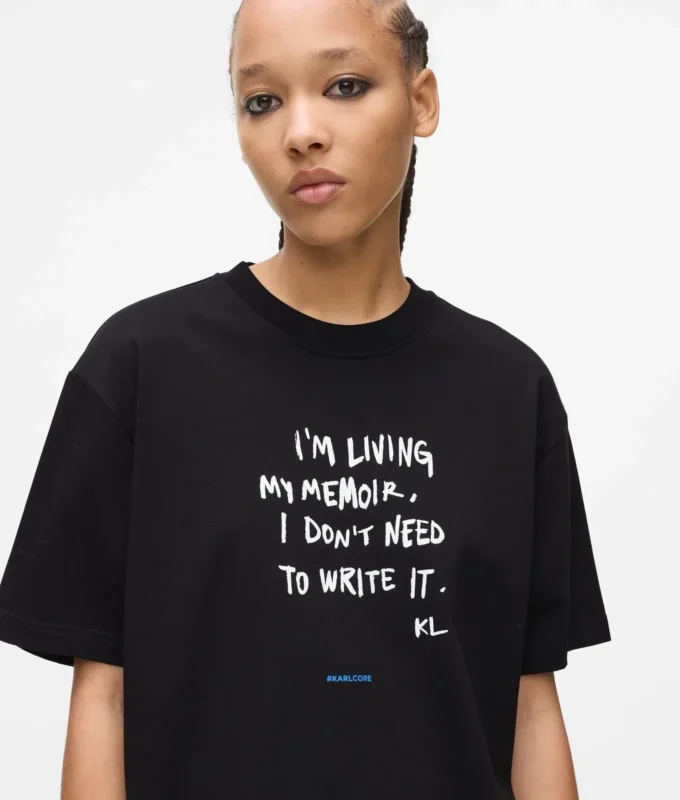 Χαλαρό T-shirt με φράση του Karl