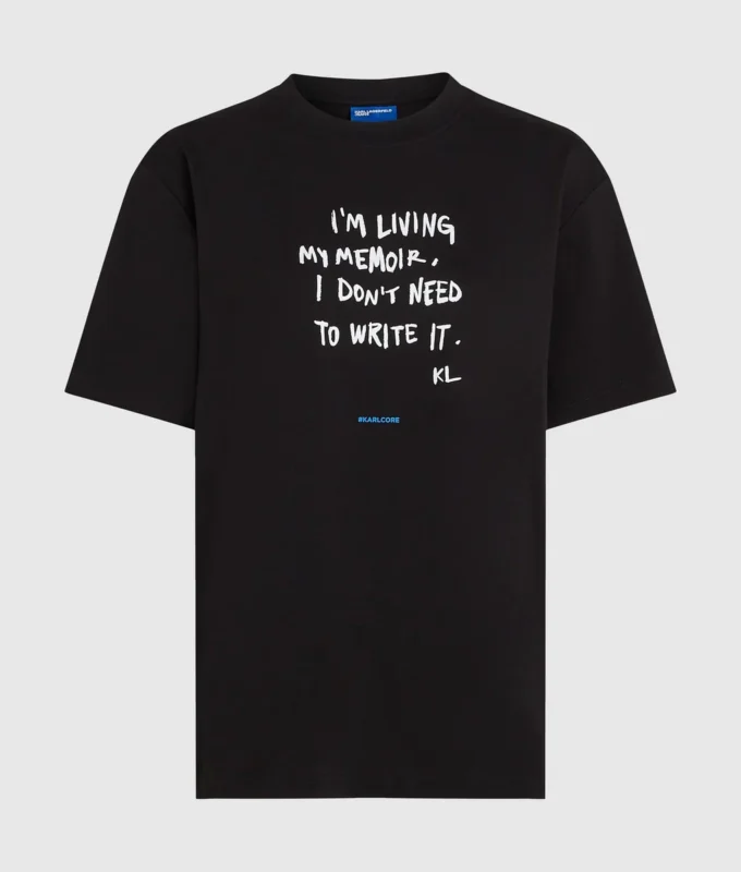Χαλαρό T-shirt με φράση του Karl