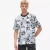 Χαλαρό T-shirt με μονογράμμα σε όλο το μήκος