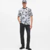 Χαλαρό T-shirt με μονογράμμα σε όλο το μήκος