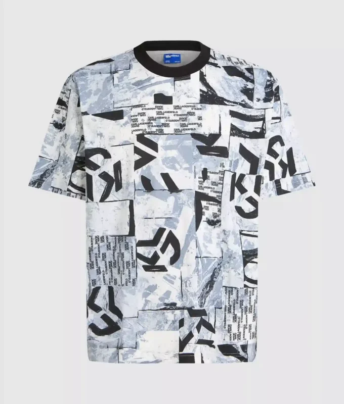 Χαλαρό T-shirt με μονογράμμα σε όλο το μήκος