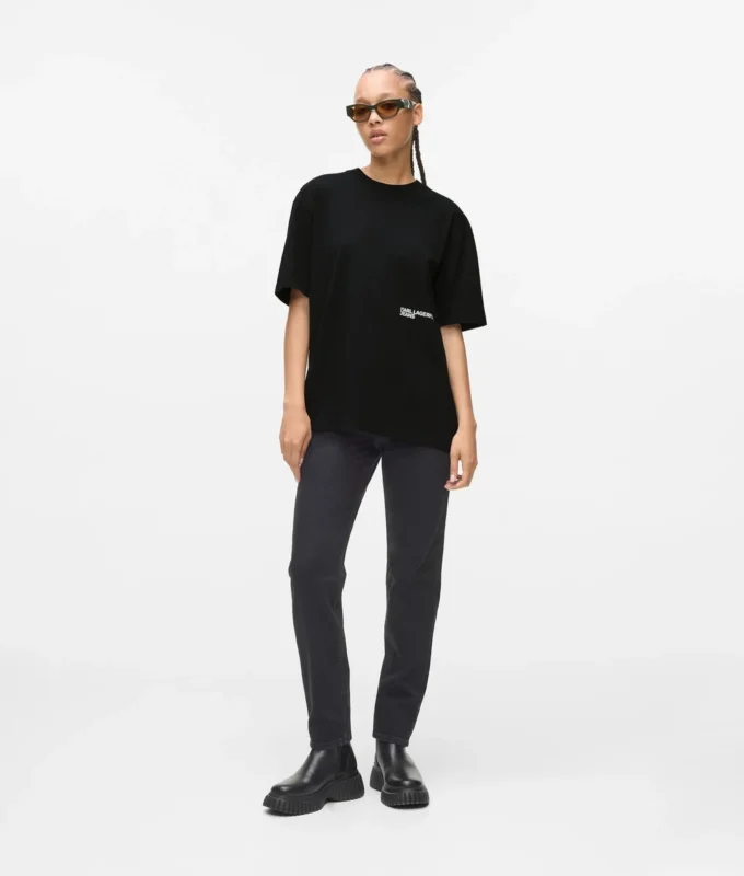 Χαλαρό T-shirt με τύπωμα Karl