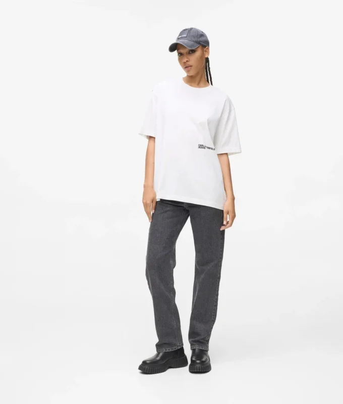 Χαλαρό T-shirt με τύπωμα Karl