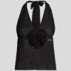 FLOWER PLISSÉ HALTER TOP FLOWER PLISSÉ HALTER TOP