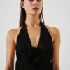 FLOWER PLISSÉ HALTER TOP FLOWER PLISSÉ HALTER TOP