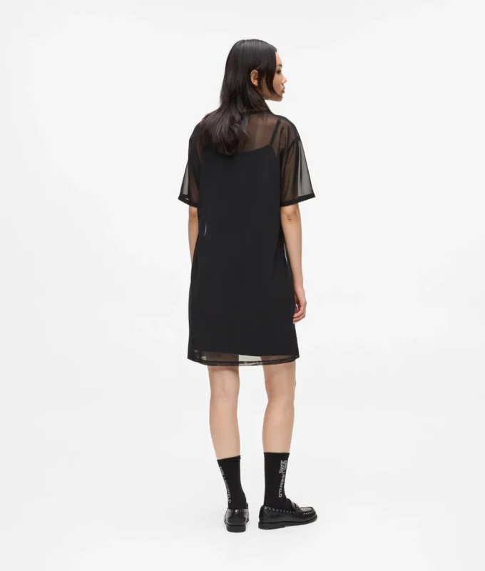 Φόρεμα T-shirt από πλέγμα