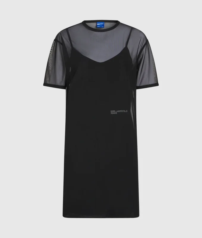 Φόρεμα T-shirt από πλέγμα