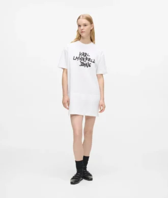 Φόρεμα T-shirt με γκράφιτι