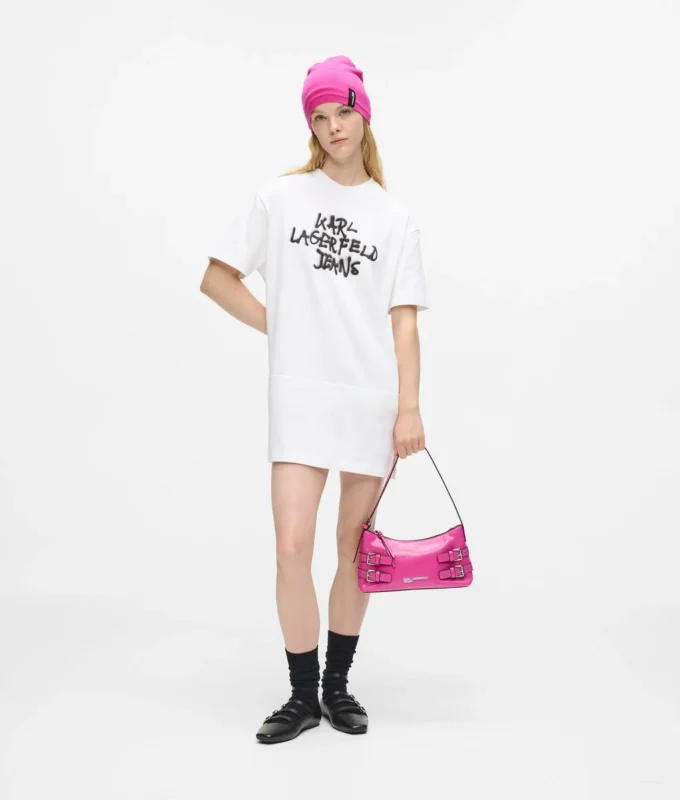 Φόρεμα T-shirt με γκράφιτι
