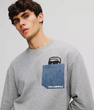 IKON DENIM POCKET SWEATSHIRT