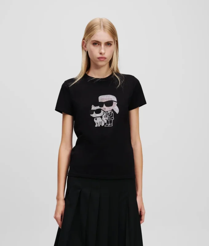 IKON KARL & CHOUPETTE RHINESTONE T-SHIRT IKON KARL & CHOUPETTE RHINESTONE T-SHIRT