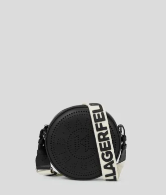 K/CIRCLE EMBOSSED LOGO ROUND CROSSBODY BAG K/CIRCLE EMBOSSED LOGO ROUND CROSSBODY BAG