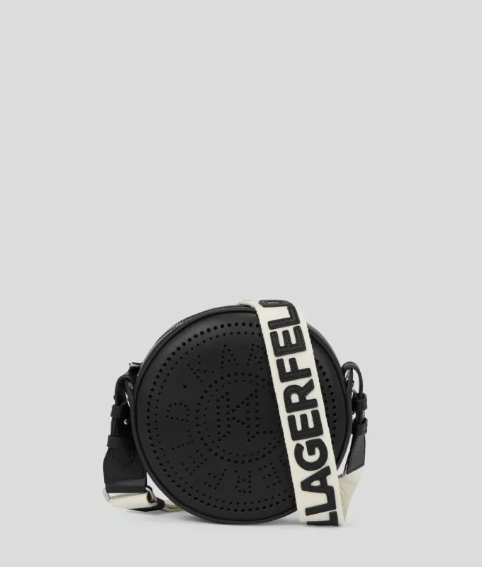K/CIRCLE EMBOSSED LOGO ROUND CROSSBODY BAG K/CIRCLE EMBOSSED LOGO ROUND CROSSBODY BAG