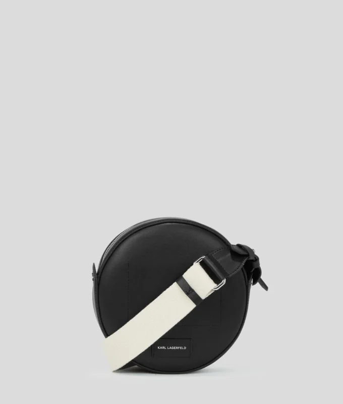 K/CIRCLE EMBOSSED LOGO ROUND CROSSBODY BAG K/CIRCLE EMBOSSED LOGO ROUND CROSSBODY BAG