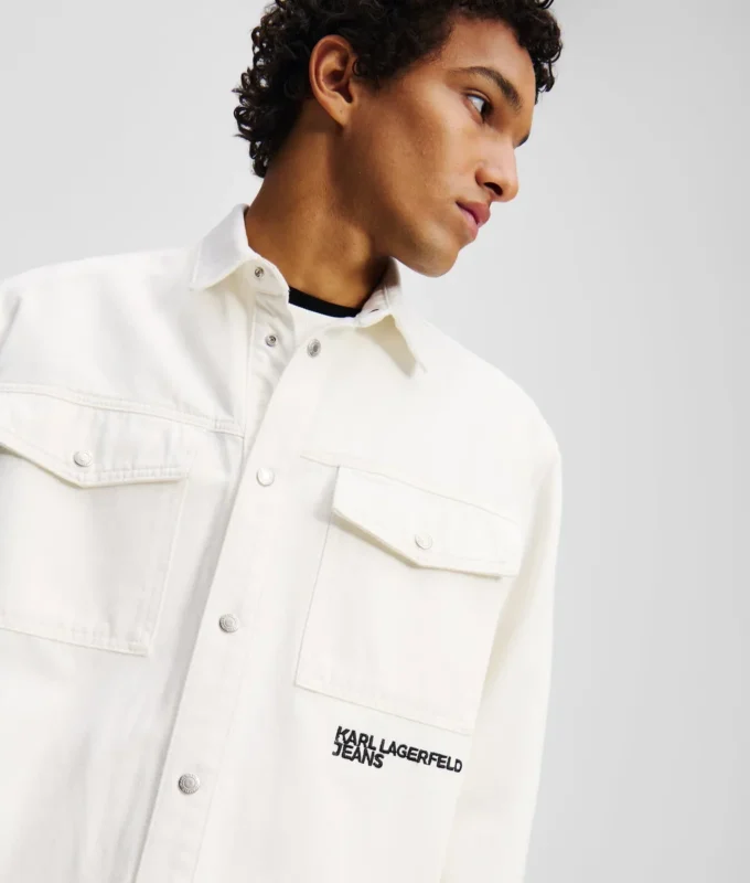 KARL PRINT DENIM OVERSHIRT KARL PRINT DENIM OVERSHIRT