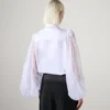 KARL STUDIO ΠΟΥΚΑΜΙΣΟ ΜΕ ΜΑΝΙΚΙΑ ΑΠΟ ΜΕΤΑΞΙ