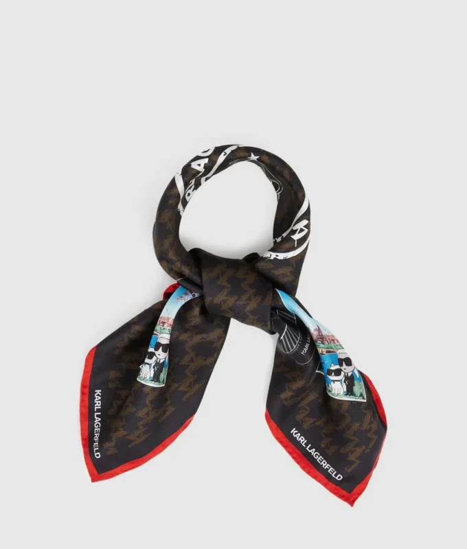 Κασκόλ Ikon Monogram με σφραγίδες ταξιδιού Κασκόλ Ikon Monogram με σφραγίδες ταξιδιού