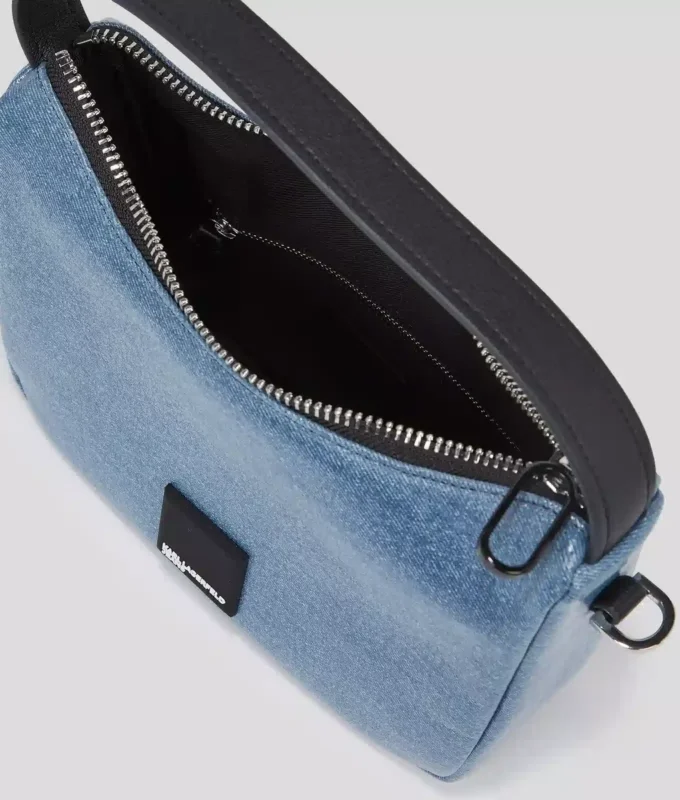 KLJ BOX LOGO COATED MINI HOBO BAG
