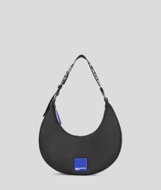 KLJ BOX LOGO HALF-MOON SHOULDER BAG