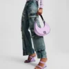 KLJ BOX LOGO HALF-MOON SHOULDER BAG