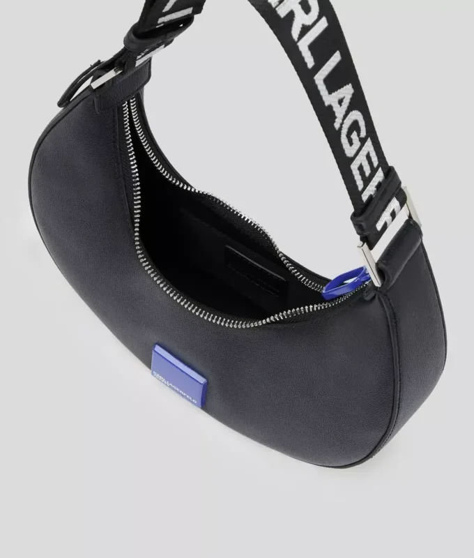 KLJ BOX LOGO HALF-MOON SHOULDER BAG