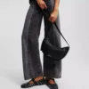 KLJ BOX LOGO SOFT HALF-MOON SHOULDER BAG