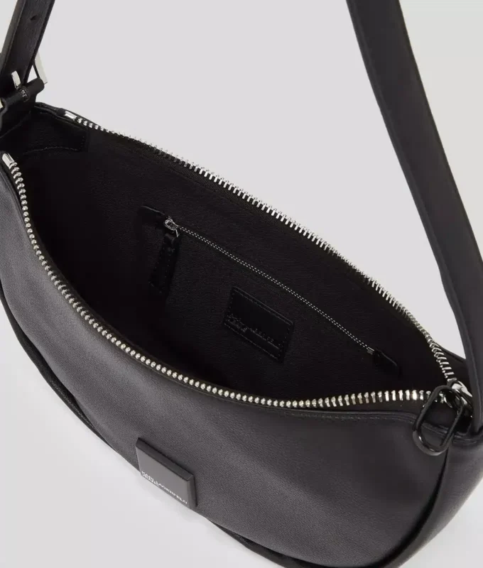 KLJ BOX LOGO SOFT HALF-MOON SHOULDER BAG