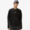 Μακρυμάνικο T-shirt με ραφές σε αντίθεση Μακρυμάνικο T-shirt με ραφές σε αντίθεση
