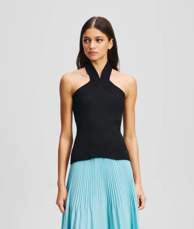 ΠΛΕΓΜΕΝΟ TOP ΜΕ HALTERNECK ΠΛΕΓΜΕΝΟ TOP ΜΕ HALTERNECK