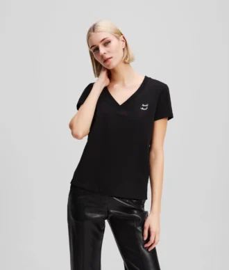 RHINESTONE IKON CHOUPETTE V-NECK T-SHIRT RHINESTONE IKON CHOUPETTE V-NECK T-SHIRT