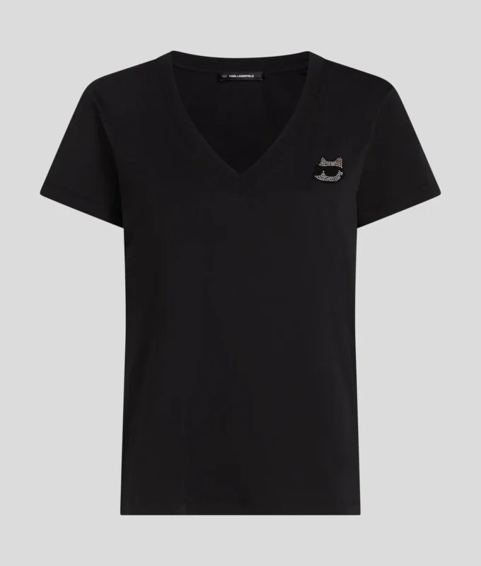RHINESTONE IKON CHOUPETTE V-NECK T-SHIRT RHINESTONE IKON CHOUPETTE V-NECK T-SHIRT