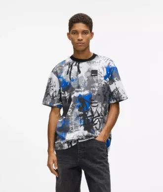 T-shirt με εφέ βαφής σε όλο το μήκος