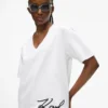 T-shirt με V λαιμόκοψη και χαρακτηριστικό στρίφωμα T-shirt με V λαιμόκοψη και χαρακτηριστικό στρίφωμα