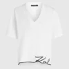 T-shirt με V λαιμόκοψη και χαρακτηριστικό στρίφωμα T-shirt με V λαιμόκοψη και χαρακτηριστικό στρίφωμα