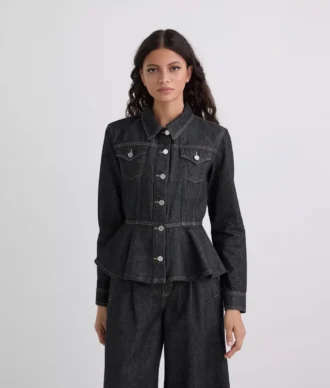 ΤΖΑΚΕΤΑ DENIM ΜΕ ΚΟΝΤΡΑΣΤ ΡΑΦΕΣ